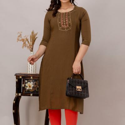 Martini - Georgette Embroidered Straight Kurti