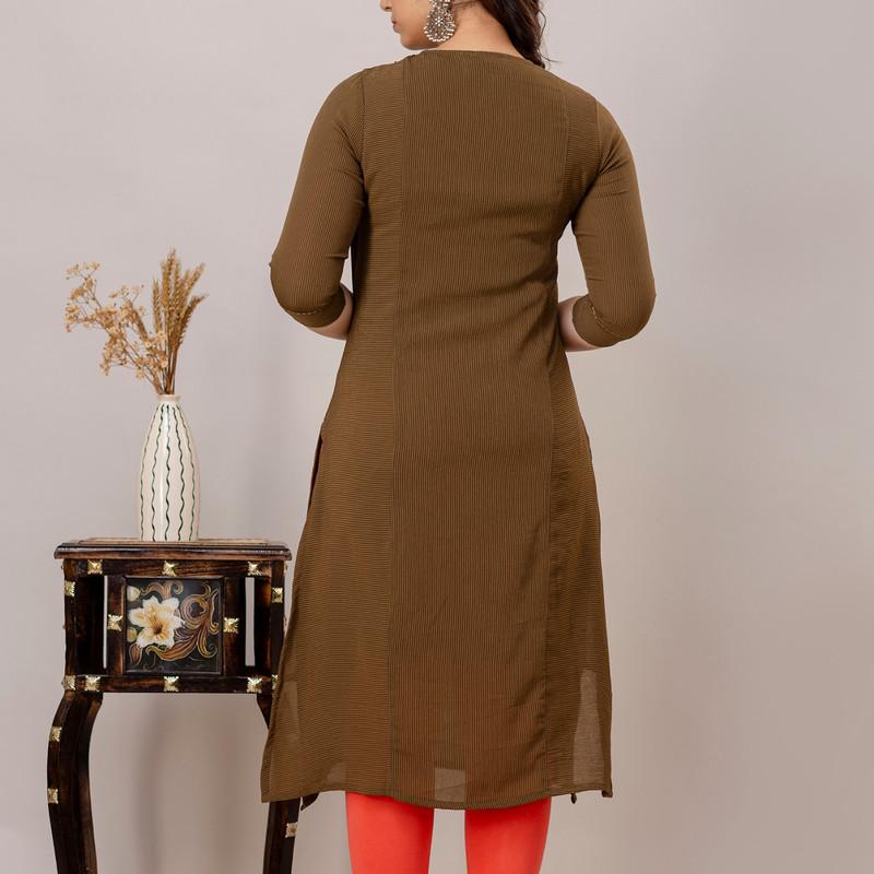 Martini - Georgette Embroidered Straight Kurti
