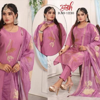 RUSH - Roman Silk Hand Work Kurti with Bottom and Dupatta