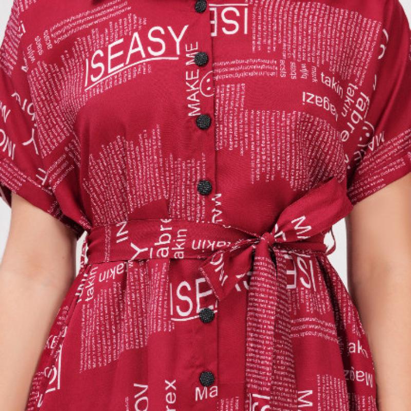 Jessie - Crepe Graphic Print Shirt Dress