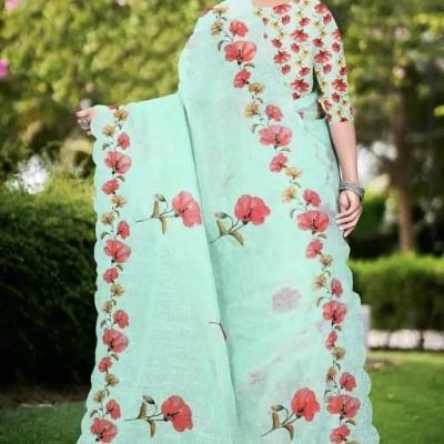 RADHIA - Soft Lichi Silk Saree with Blouse
