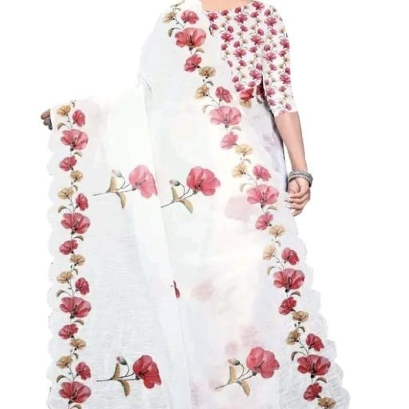 RADHIA - Soft Lichi Silk Saree with Blouse