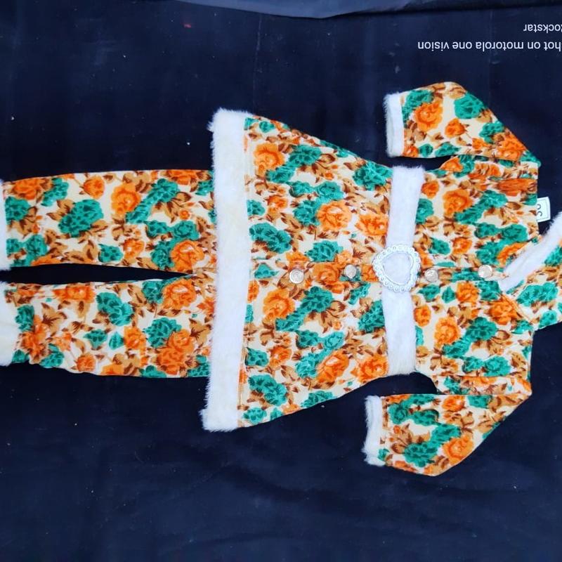 Velvet Printed Kid's Woolen Suit Set