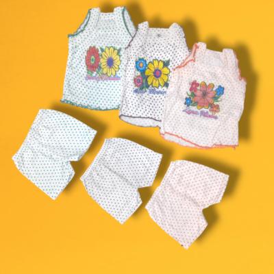 Aaron - Assorted 18 Pieces Of Cotton Hosiery Frock With Short Set For Girls