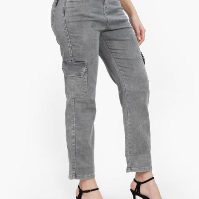 Mou - Womens Denim Cargo Jeans