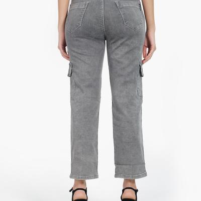 Mou - Womens Denim Cargo Jeans