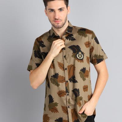 Radha - Cotton Blend Floral Printed Men's Half Sleeve Shirt
