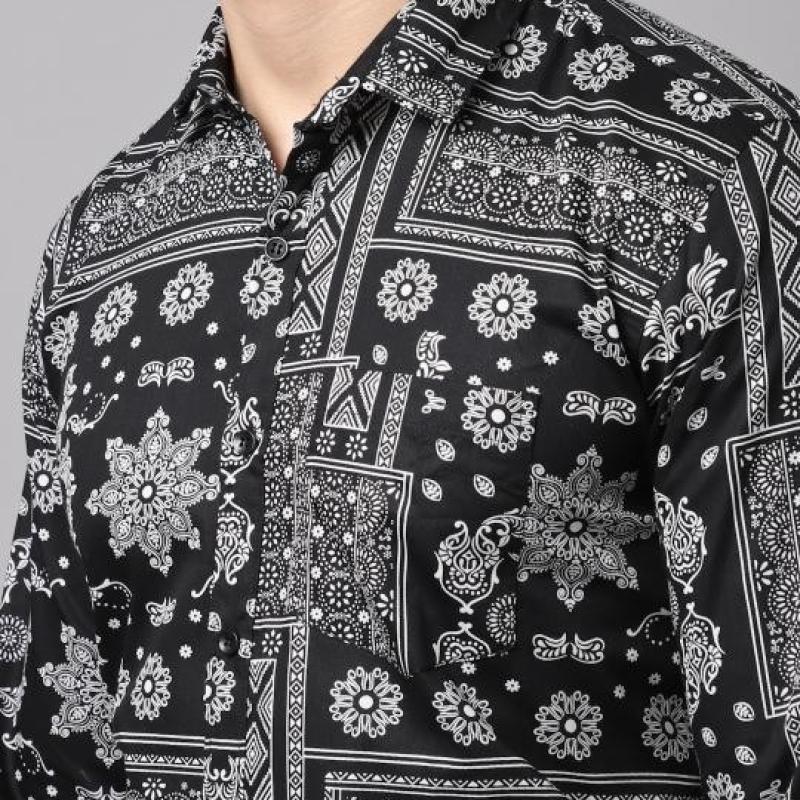 Radha - Cotton Dobby Block Printed Mens Shirt