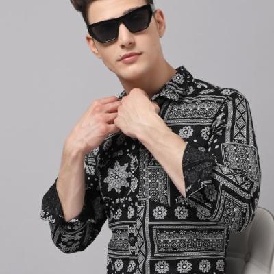 Radha - Cotton Dobby Block Printed Mens Shirt