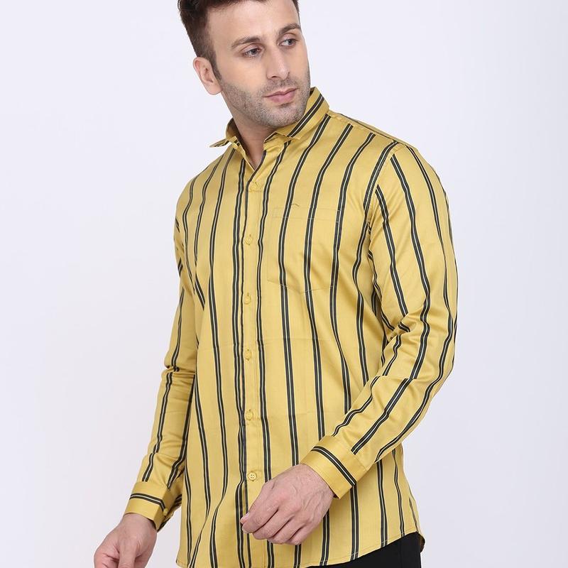 Radha - Cotton Full Sleeve Stripes Men's Shirt