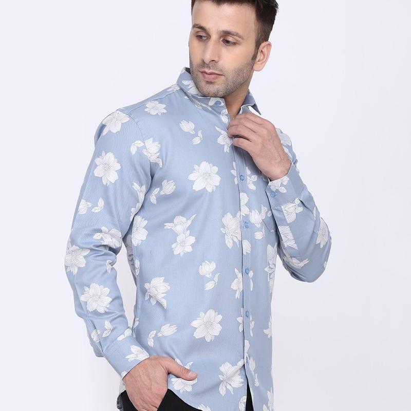 Radha - Cotton Full Sleeve Floral Printed Men's Shirt