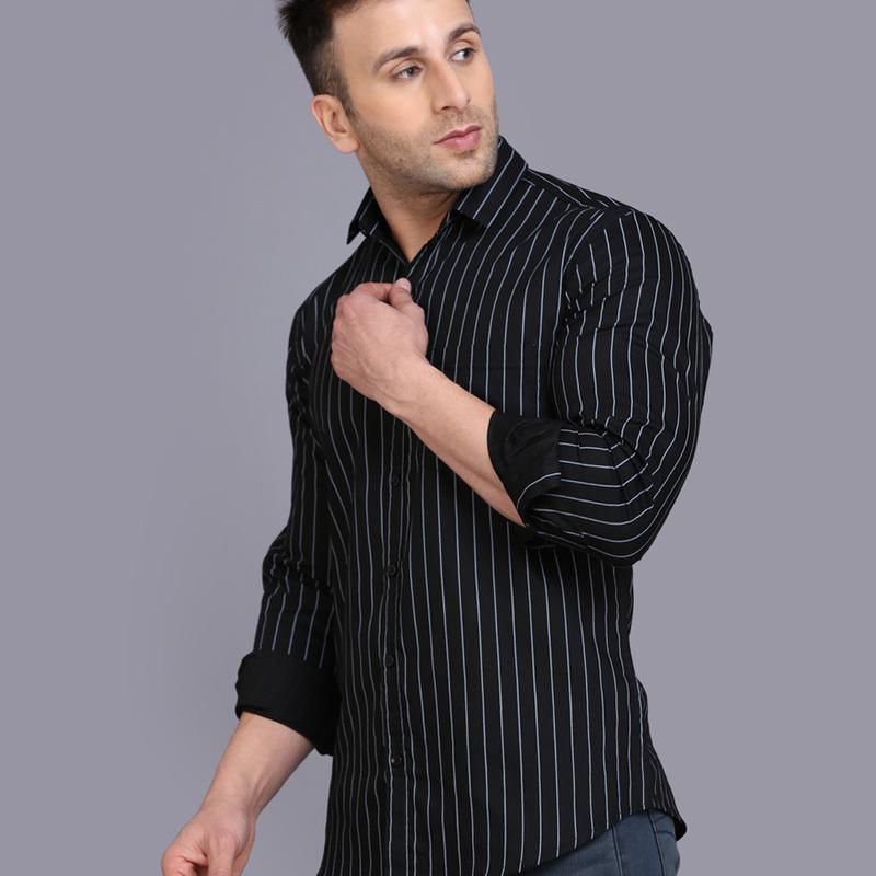Radha - Cotton Full Sleeve Stripes Men's Shirt