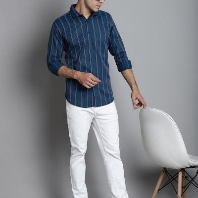 Radha - Cotton Full Sleeve Stripes Men's Shirt