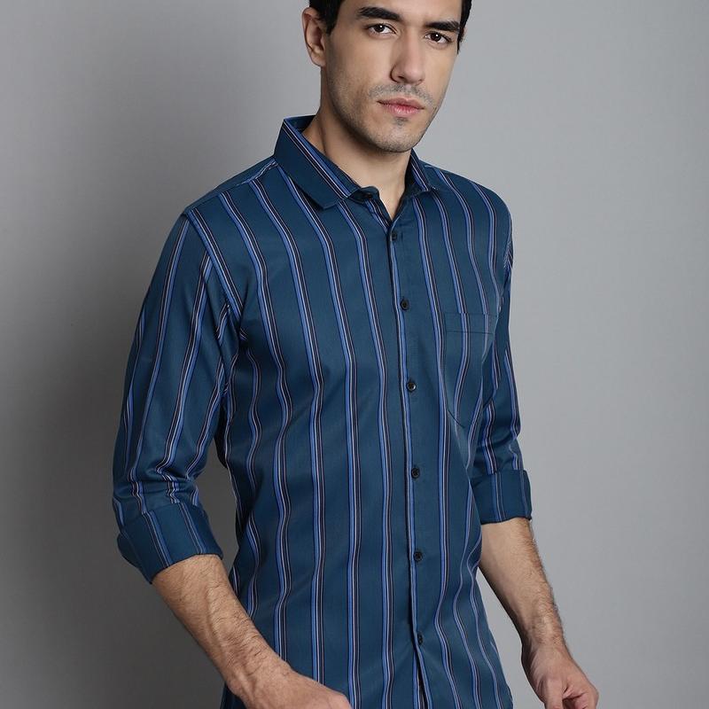 Radha - Cotton Full Sleeve Stripes Men's Shirt