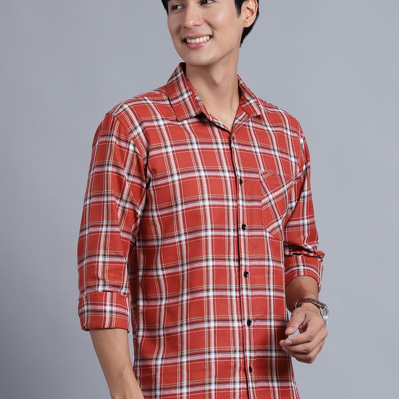 Radha - Casual Stylish Cotton Blend Cheakered Shirt For Men