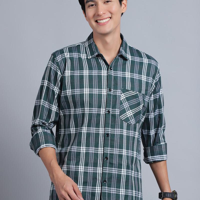 Radha - Casual Stylish Cotton Blend Cheakered Shirt For Men
