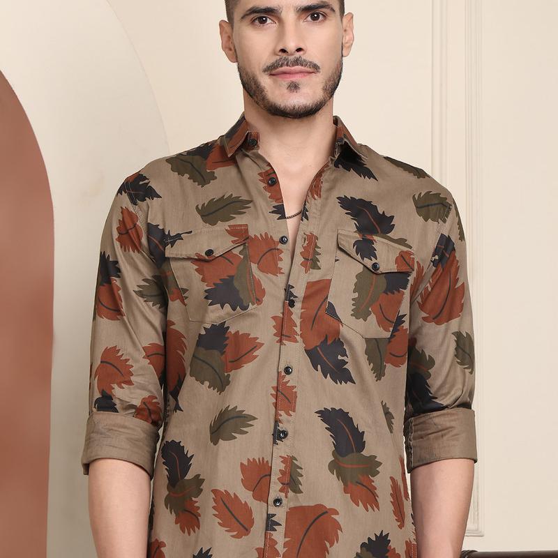 Radha - Cotton Floral Print Shirt for Men