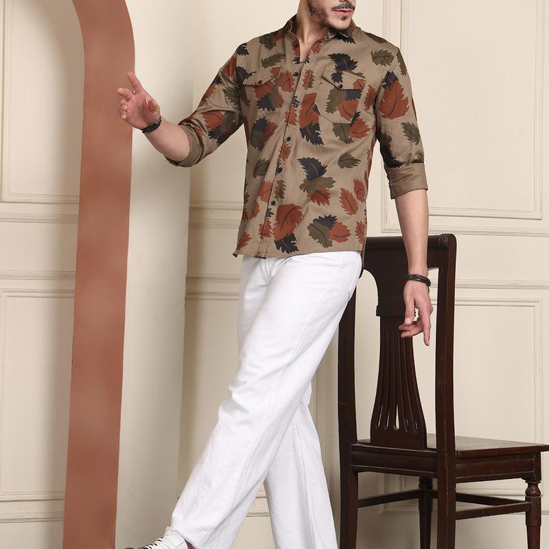 Radha - Cotton Floral Print Shirt for Men