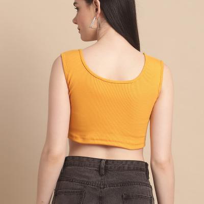 Radha - Casual Crop Cotton Solid Women T-Shirt