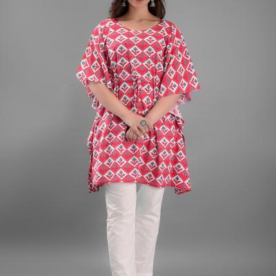 Jassi - Cotton Kalamkari Print Kaftan Top