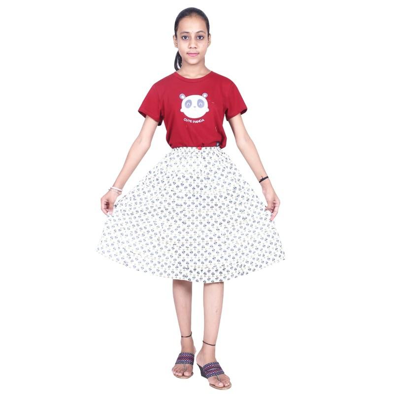 Shilu - Cotton Printed Girls Skirt